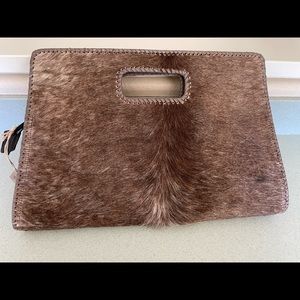 Origenes by David Luna taupe cowhide artisan handbag